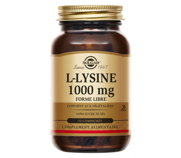 L-Lysine 1000 mg Solgar - pot de 50 comprimés - image 1
