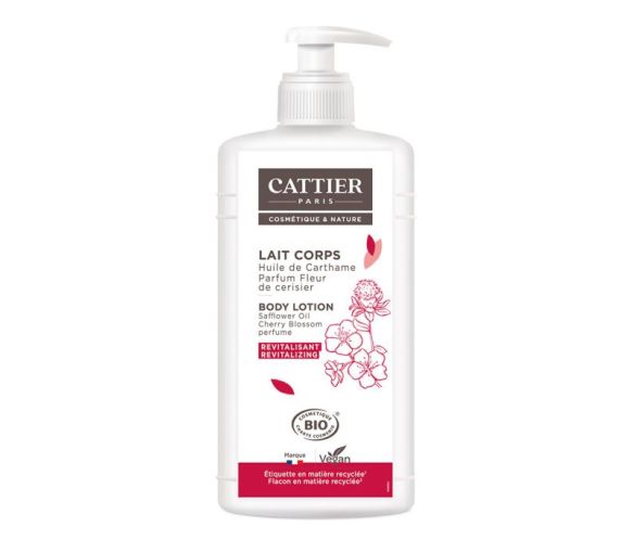 Lait corps revitalisant parfum fleur de cerise Cattier - flacon-pompe de 500ml - image 1