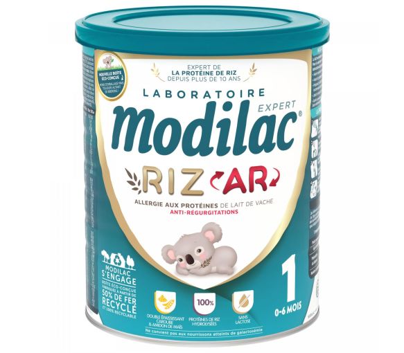Lait de riz en poudre 1er âge 0-6 mois AR Modilac Expert - pot de 800 g