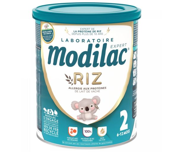 Lait de riz en poudre 2ème âge 6-12 mois Modilac Expert - pot de 800 g