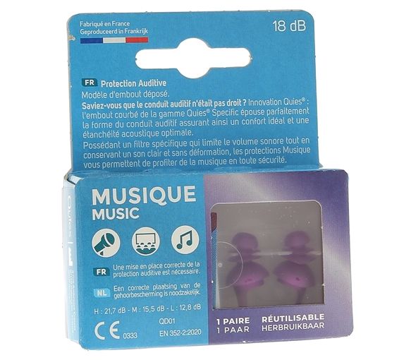 Protection auditive Music Quies - boîte de 1 paire - image 1