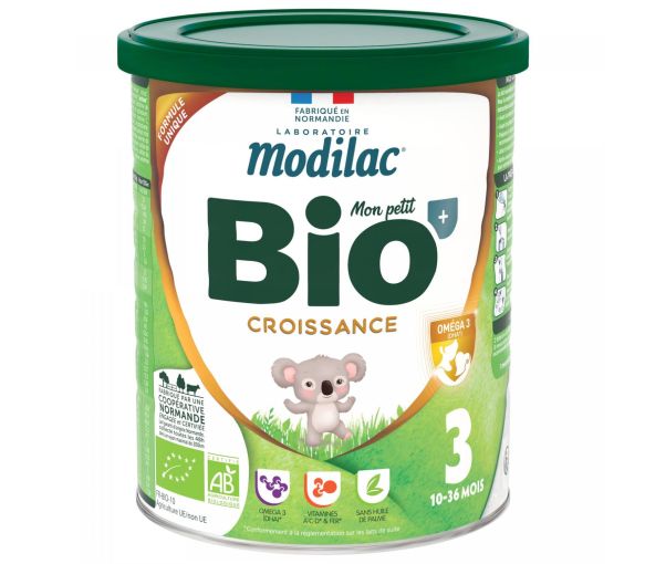 Lait en poudre Mon petit bio croissance 3ème âge 10-36 mois Modilac - pot de 800g - image 1