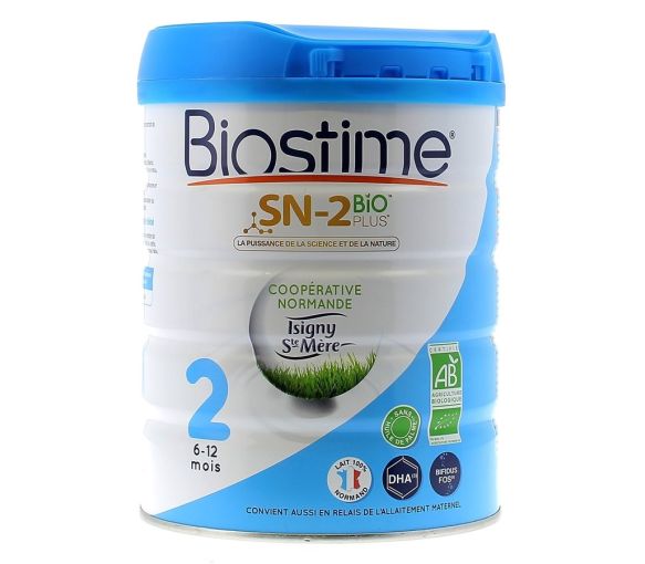 Lait infantile Biostime SN-2 Bio plus 2ème âge - 1 pot de 800 g