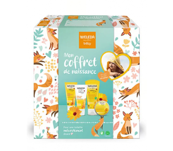 Mon coffret de naissance Weleda Baby - coffret contenant 4 produits + une cape de bain offerte - image 1
