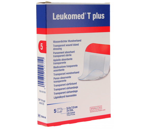 Leukomed T plus pansements stériles transparents Bsn médical - boite de 5 pansements de 5.0x7.2cm - image 1