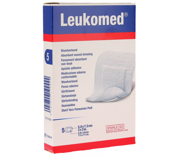 Leukomed pansements absorbants non-tissés Bsn médical - boite de 5 pansements de 5.0x7.2cm - image 1