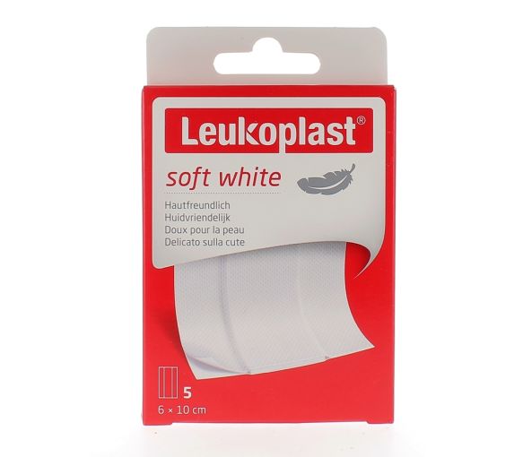 Leukoplast Soft White Pansements à découper BSN Médical - boîte de 5 pansements de 6x10cm