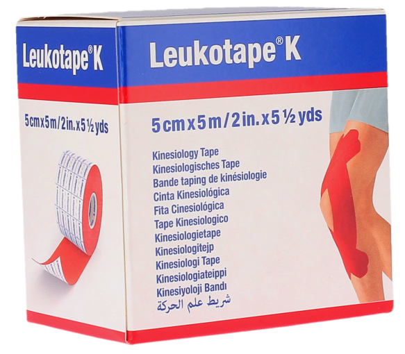 Leukotape K bande adhésive taping élastique rouge BSN médical - bande de 5cm x 5m - image 1