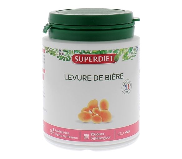 Levure de bière Super Diet - pot de 125 gélules - image 1