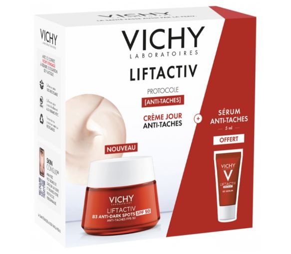 LiftActiv B3 Anti-Dark Spots Crème SPF50 + Specialist B3 Sérum taches brunes & rides 5 ml offert Vichy - coffret de 2 produits - image 1