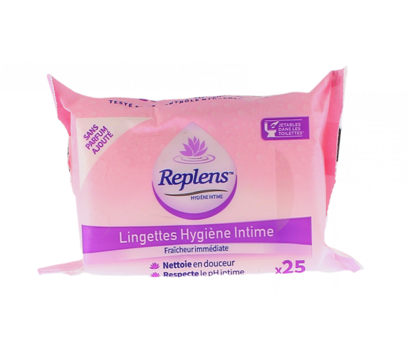 Lingettes hygiène intime Replens - sachet de 25 lingettes - image 1