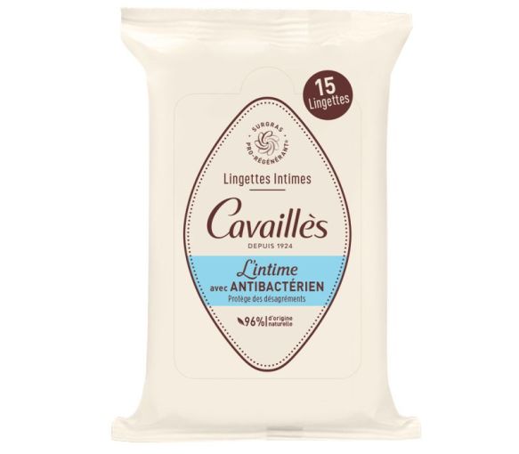Lingettes intimes avec anti-bactérien Rogé Cavaillès - paquet de 15 lingettes