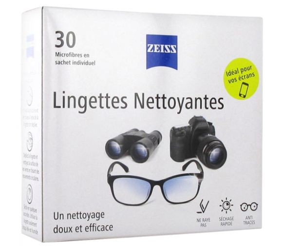Lingettes nettoyantes pour lunettes Zeiss - boite de 30 lingettes