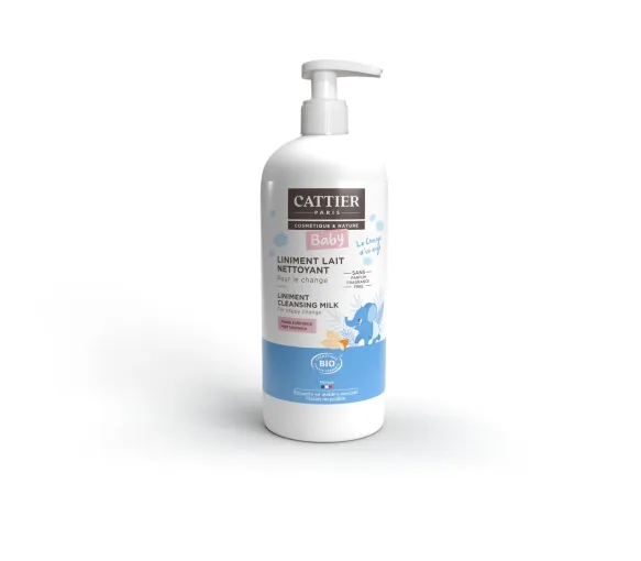Liniment lait nettoyant pour le change bio Cattier - flacon-pompe de 500 ml - image 1