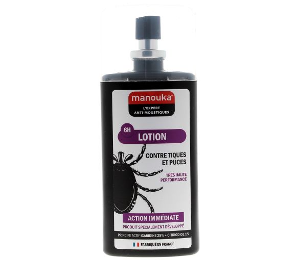 Lotion contre tiques et puces 6h d'efficacité Manouka - spray de 75 ml - image 1