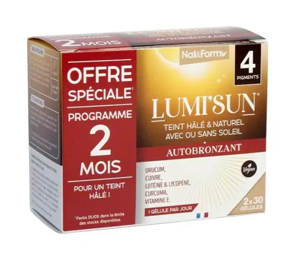 Lumi'sun autobronzant Nat&Form - lot de 2 boites de 30 gélules - image 1