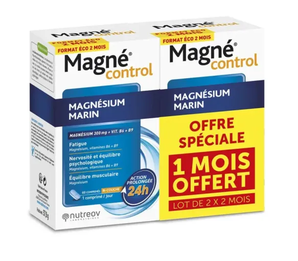 Magné Control magnésium marin Nutreov - boite de 60 comprimés + une offerte