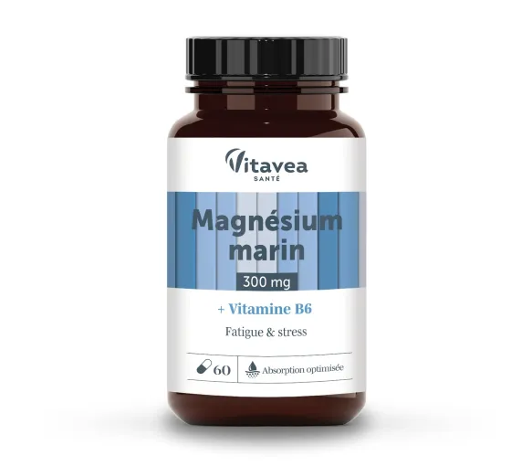 Magnésium marin fatigue et stress Vitavea - pot de 60 gélules