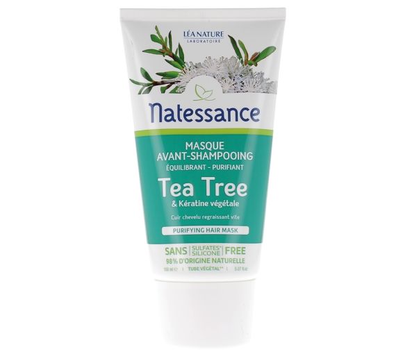 Masque avant-shampoing Tea Tree Natessance - Tube végétal de 150ml