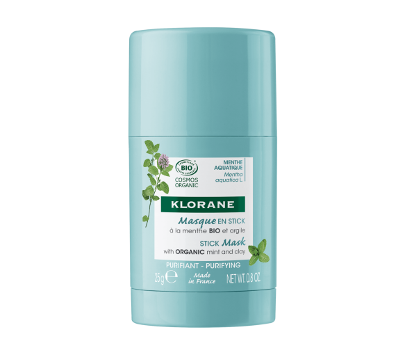 Masque en stick visage bio Menthe aquatique et argile Klorane - stick de 25g - image 1