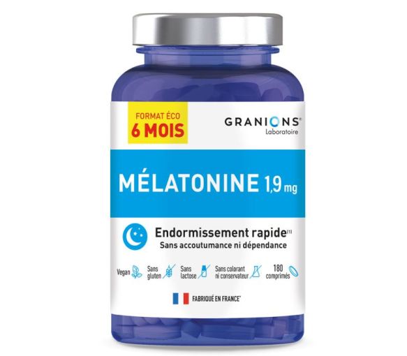Mélatonine 1,9mg endormissement rapide Granions - pot de 180 comprimés - image 1