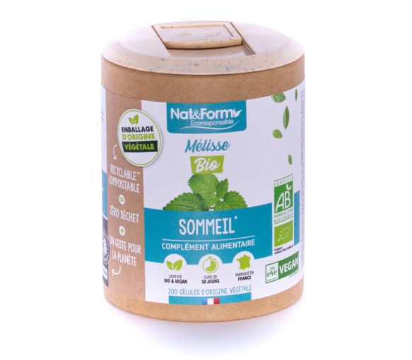 Mélisse Bio Ecoresponsable Nat&Form - boite de 200 gélules - image 1