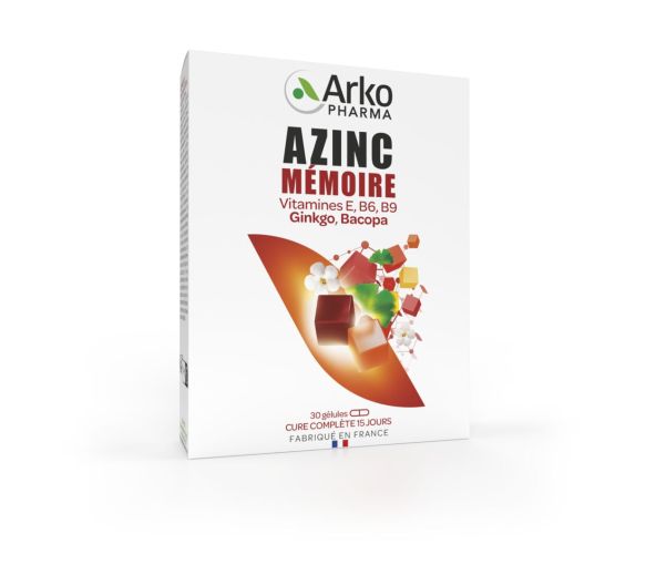 Azinc mémoire ginkgo Arkopharma - boite de 30 gélules - image 1
