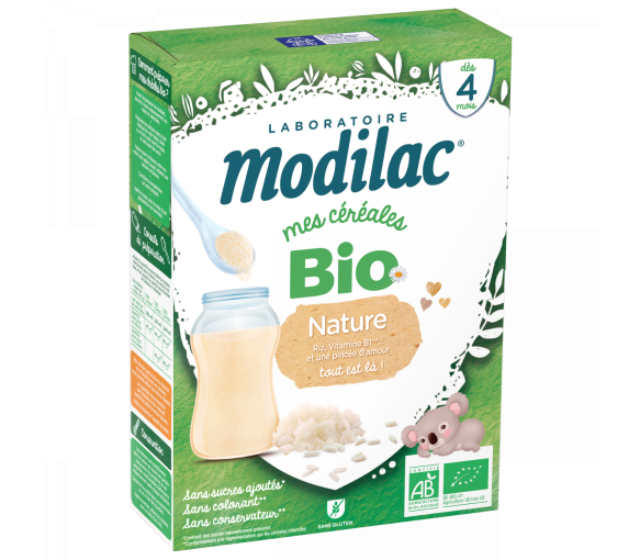Mes céréales bio dès 4 mois Nature Modilac - boîte de 250 g