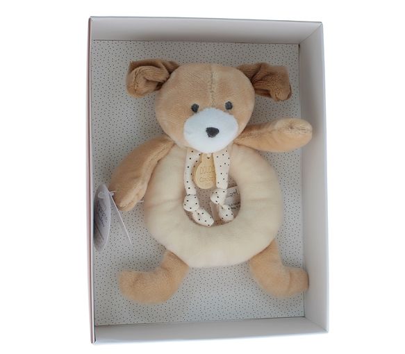 Mini doudou chien hochet Doudou et compagnie - boîte avec doudou de 20 cm - image 1