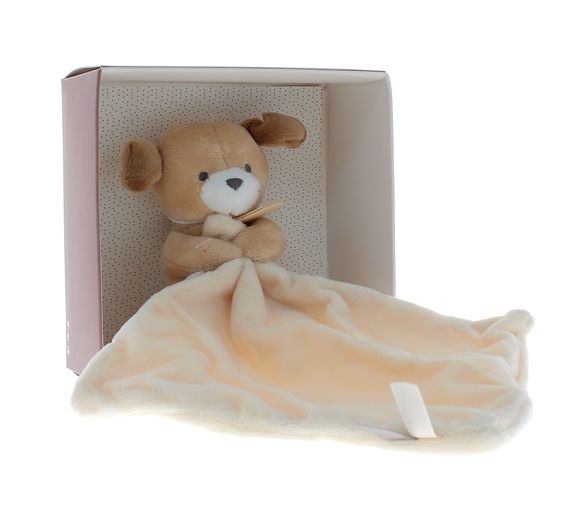 Mini doudou chien mouchoir Doudou et compagnie - boîte avec doudou de 20 cm - image 1