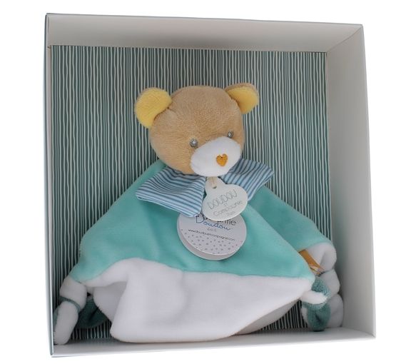 Mini doudou ours bleu Doudou et compagnie - boîte avec doudou de 20 cm - image 1
