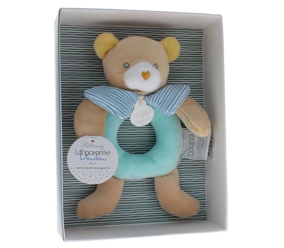 Mini doudou ours hochet Doudou et compagnie - boîte avec doudou de 20 cm - image 1