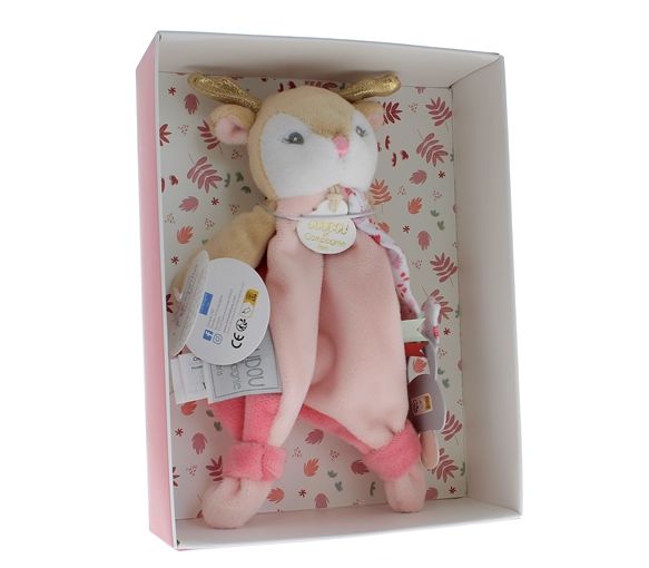 Mini doudou renne attache sucette Doudou et compagnie - boîte avec doudou de 15 cm