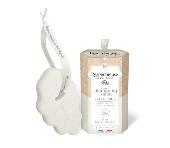 Mon Shampooing solide extra-doux bio Respectueuse - pain de 75 g