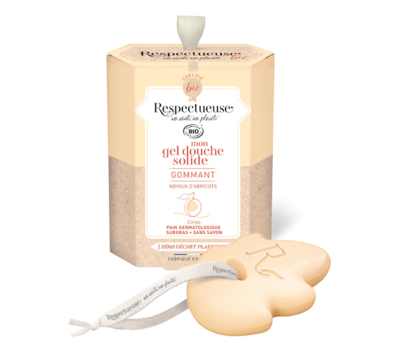 Mon gel douche solide gommant bio Respectueuse - pain de 75g