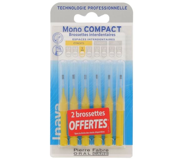 Mono compact étroit 1 mm Inava - 4+2 brossettes interdentaires