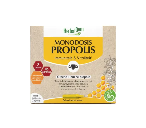 Monodoses de propolis Herbalgem - boite de 7x10ml