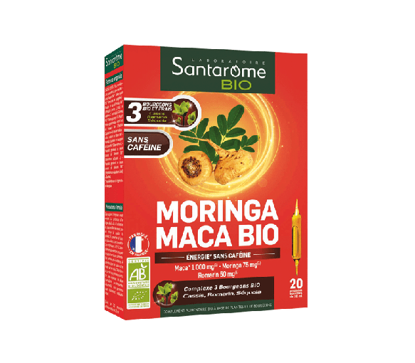 Moringa maca bio Santarome Bio - boîte de 20 ampoules
