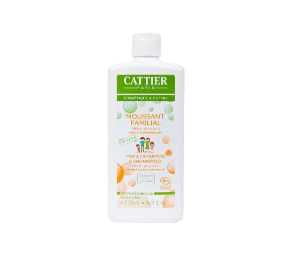 Moussant familial bio parfum Fleur d'Oranger Cattier - flacon de 500 ml