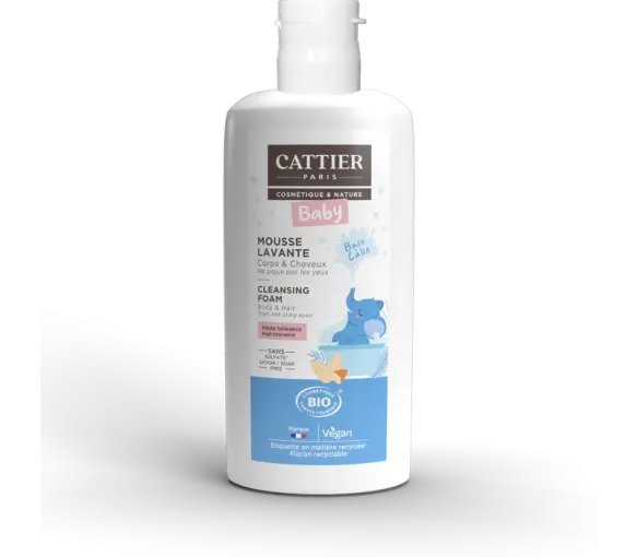 Mousse lavante bébé bio Cattier - flacon de 150 ml