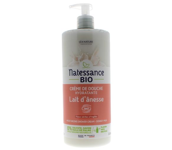 Natessance Crème de douche hydratante lait d'ânesse Léa Nature - flacon-pompe de 1L - image 1