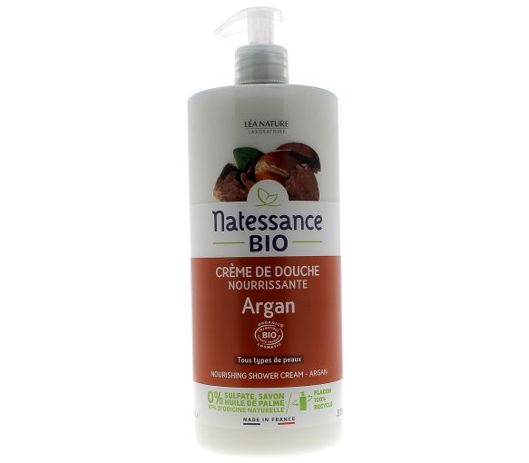 Crème de douche nourrissante argan Natessance - flacon-pompe de 1L - image 1
