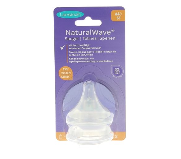 Natural Wave Tétines débit moyen Lansinoh - lot de 2 tétines