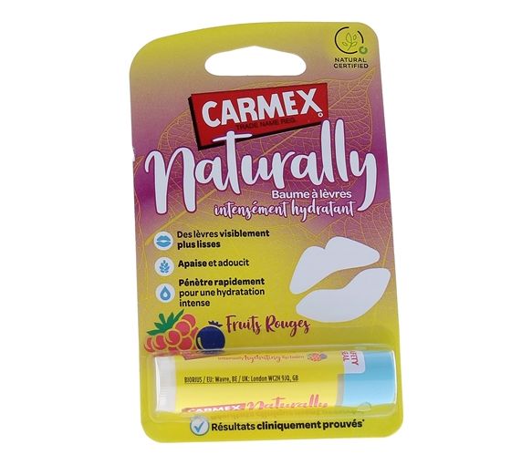 Naturally Baume à lèvres Intensément hydratant Fruits rouges Carmex - stick de 4g