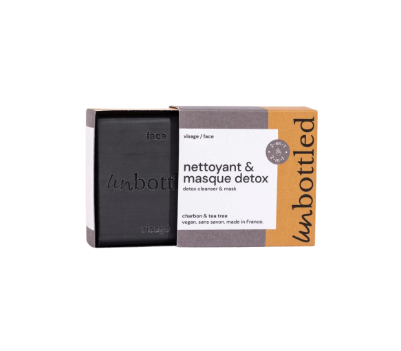Nettoyant et masque détox visage Unbottled - pain de 90g - image 1