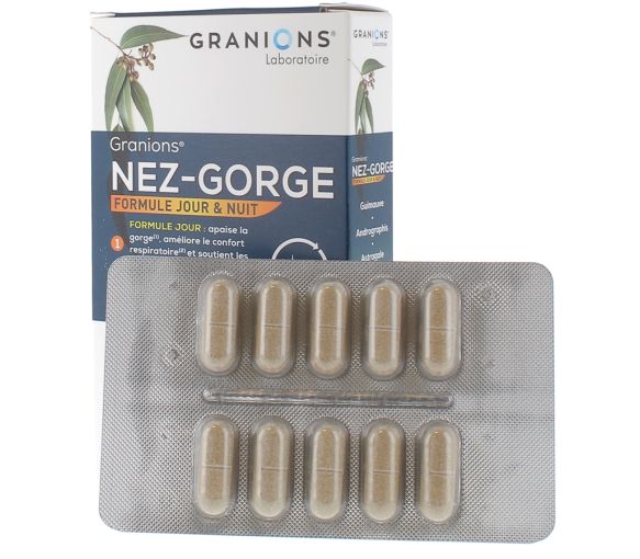 Nez-gorge jour et nuit Laboratoires Granions - boîte de 20 gélules