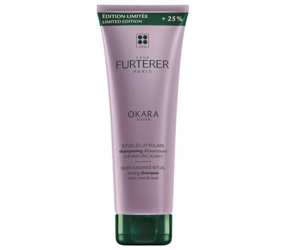 Okara Silver Shampooing déjaunissant cheveux blancs édition limitée René Furterer - tube de 250 ml