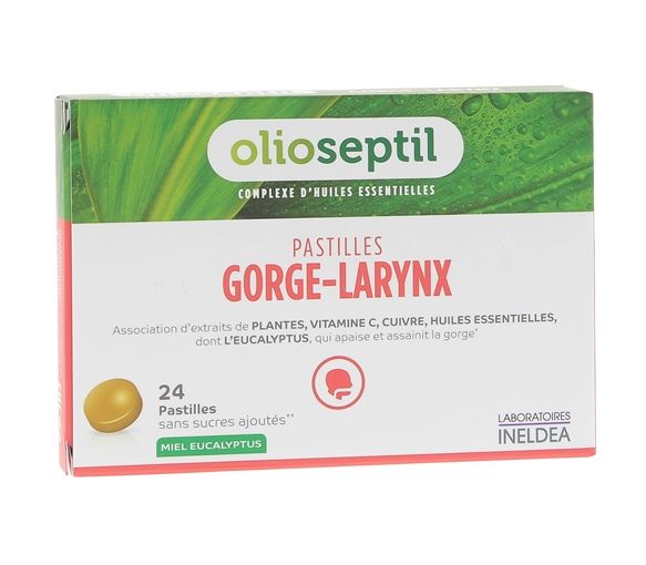 Olioseptil pastilles gorge larynx miel eucalyptus - boite de 24 pastilles - image 1