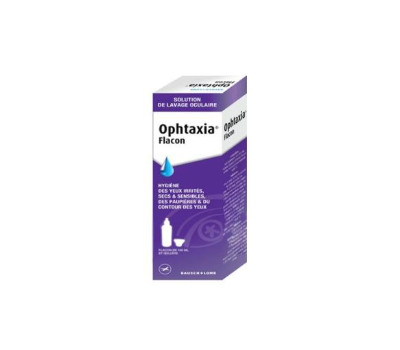 Ophtaxia solution de lavage oculaire Bausch & Lomb - flacon de 120 ml et oeillère