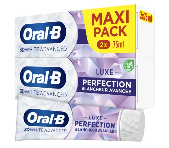 3D White Advanced Luxe Perfection Dentifrice Oral B - lot de 2 tubes de 75 ml